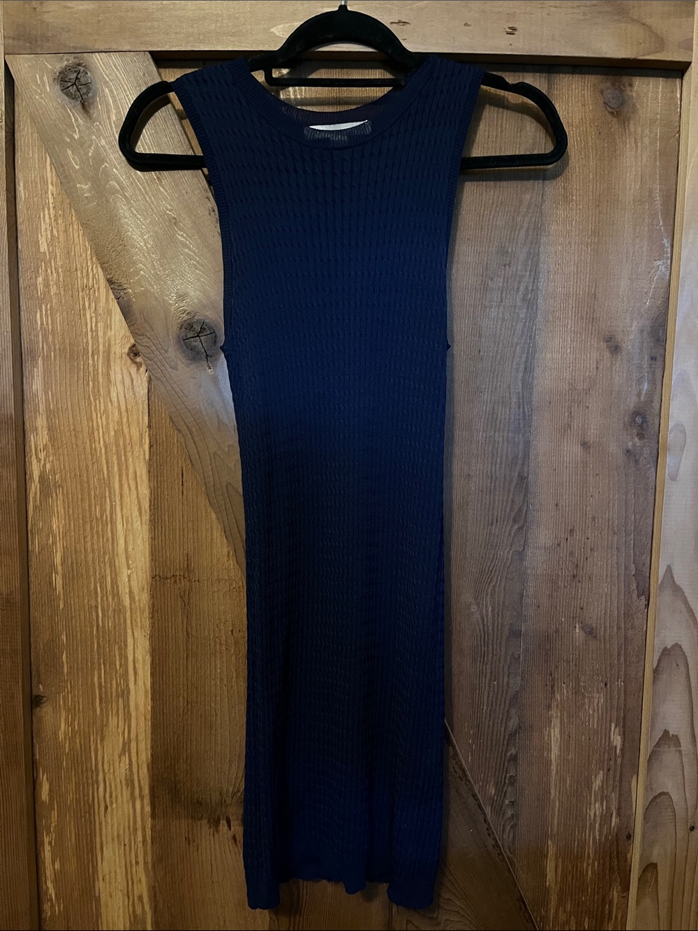 Forever 21 Navy Sleeveless Ribbed Midi Dress